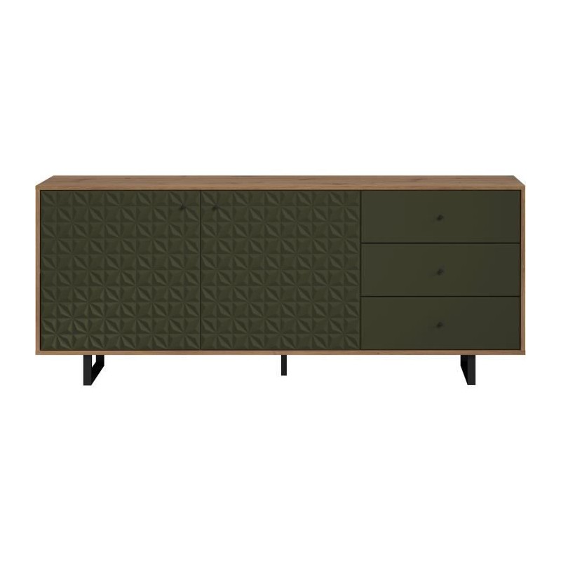 Buffet bas - SENTRA - Vert foncé - 2 portes, 3 tiroirs - 124 x 40 x 1 Buffet bas - SENTRA - Vert foncé - 2 portes, 3 tiroirs - 124 x 40 x 1