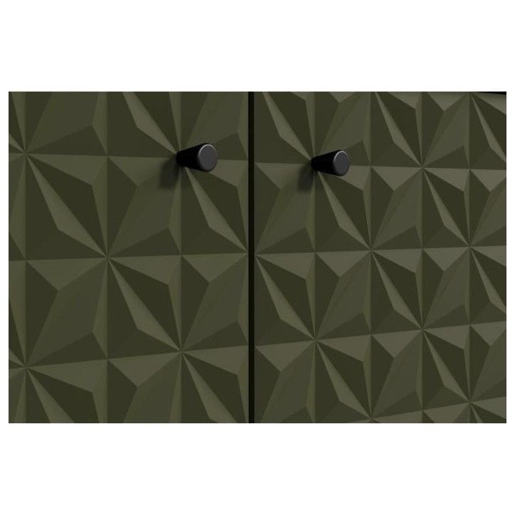 Buffet bas - SENTRA - Vert foncé - 2 portes, 3 tiroirs - 124 x 40 x 136 cm - TRENDTEAM