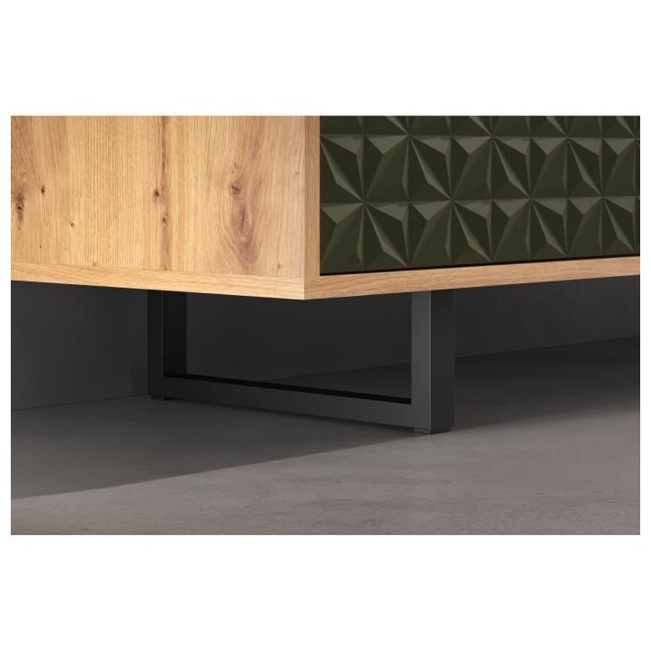 Buffet bas - SENTRA - Vert foncé - 2 portes, 3 tiroirs - 124 x 40 x 136 cm - TRENDTEAM