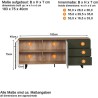 Buffet bas - SENTRA - Vert foncé - 2 portes, 3 tiroirs - 124 x 40 x 1