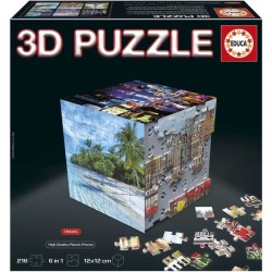 Puzzle 3D - EDUCA - Cube Voyage - 216 Pieces - 6 Puzzles de 36 Pieces