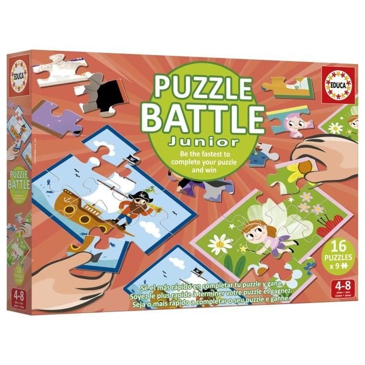Puzzle - EDUCA - Battle Jr Fantasy - 16 puzzles - Theme fantastique - Pour enfants a partir de 4 ans Puzzle - EDUCA - Battle Jr Fantasy - 16 puzzles - Theme fantastique - Pour enfants a partir de 4 ans