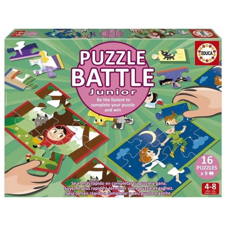 Puzzle - EDUCA - Battle Jr Contes - 16 puzzles Puzzle - EDUCA - Battle Jr Contes - 16 puzzles
