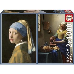 Puzzle - EDUCA - La Jeune Fille a la Perle + La Laitiere, Johannes Ver