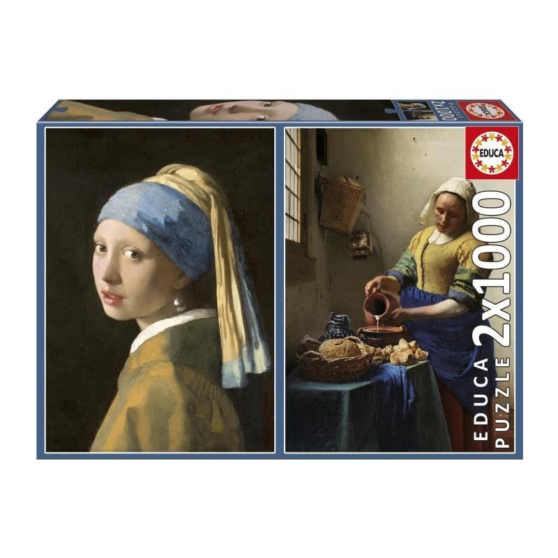 Puzzle - EDUCA - La Jeune Fille a la Perle + La Laitiere, Johannes Ver