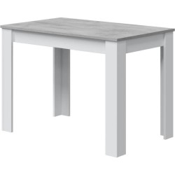 Table a manger - CLoe - Rectangulaire - Blanc Artik / Béton - 109 x 6