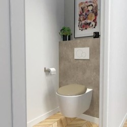 Abattant Marina Taupe - Polypropylene - Gelco - Déclipsable - Entraxe