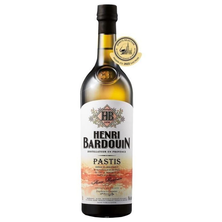 Pastis Henri Bardouin - Apéritif Anisé - France - 45%vol - 70cl sous étui