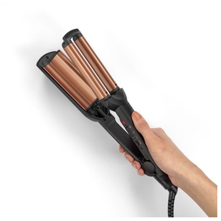 Lisseur - BaByliss - W2447E - Effet wavy, jusqu'a 200°C avec des plaques larges et ondulées en Tourmaline-céramique Lisseur - BaByliss - W2447E - Effet wavy, jusqu'a 200°C avec des plaques larges et ondulées en Tourmaline-céramique