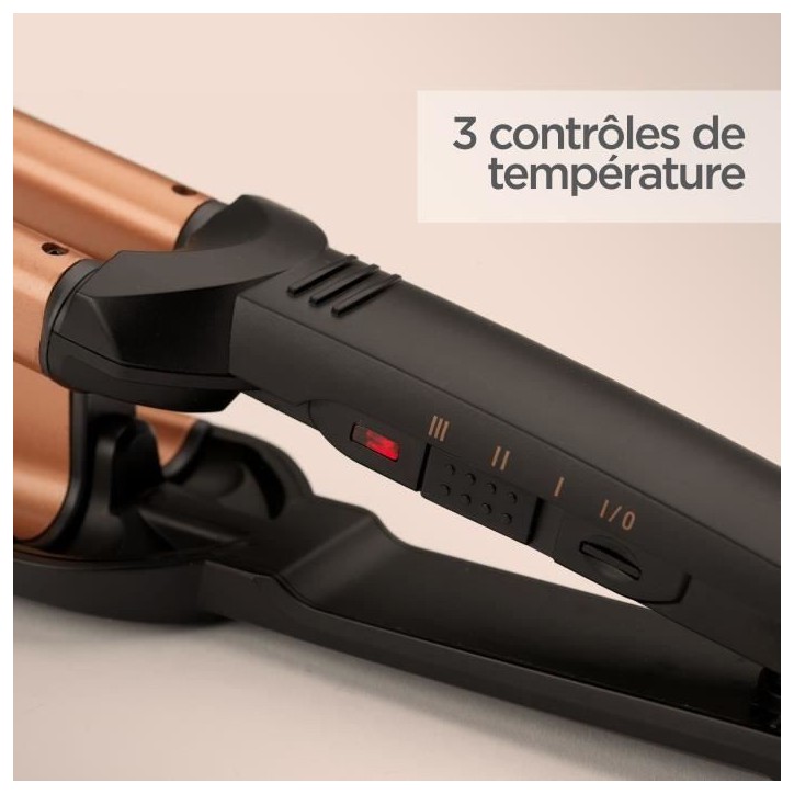 Lisseur - BaByliss - W2447E - Effet wavy, jusqu'a 200°C avec des plaques larges et ondulées en Tourmaline-céramique Lisseur - BaByliss - W2447E - Effet wavy, jusqu'a 200°C avec des plaques larges et ondulées en Tourmaline-céramique