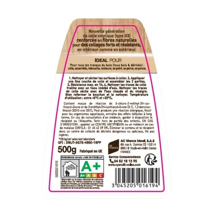 Colle bois - CYANOLIT - Bois et dérivés - 290 g - Haute résistance - Idéale pour bois et matériaux dérivés Colle bois - CYANOLIT - Bois et dérivés - 290 g - Haute résistance - Idéale pour bois et matériaux dérivés
