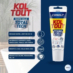 Colle de fixation et d'étanchéité - CYANOLIT - Total tech - Cristal