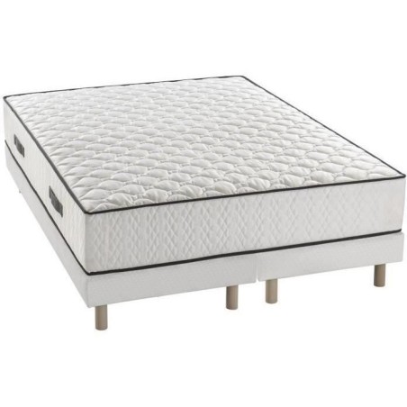 Ensemble matelas sommier 180 x 200 cm Hauteur 24 cm - ressorts ensachés - 7 zones - réversible - fabriqué en Belgique - DEKO
