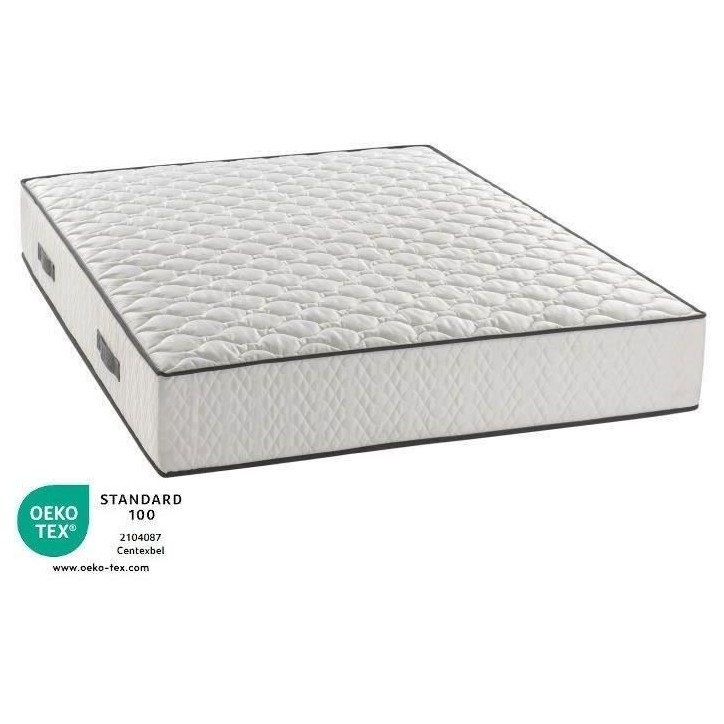 Ensemble matelas sommier 180 x 200 cm Hauteur 24 cm - ressorts ensachés - 7 zones - réversible - fabriqué en Belgique - DEKO