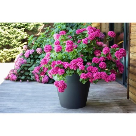 EDA Pot de fleur rond TOSCANE - 76 L - Ø 60 x H 47 cm - Gris anthracite