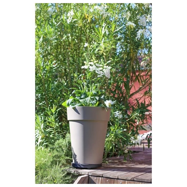 Vase mi-haut Rond Ø 44 cm - EDA - Toscane - 50 L - Ø 44 x H. 53 cm - Taupe Vase mi-haut Rond Ø 44 cm - EDA - Toscane - 50 L - Ø 44 x H. 53 cm - Taupe