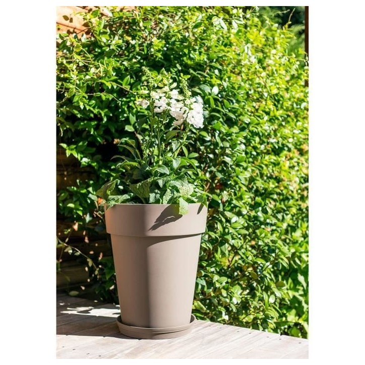 Vase mi-haut Rond Ø 44 cm - EDA - Toscane - 50 L - Ø 44 x H. 53 cm - Taupe Vase mi-haut Rond Ø 44 cm - EDA - Toscane - 50 L - Ø 44 x H. 53 cm - Taupe