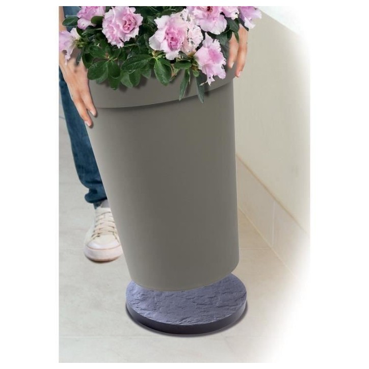 EDA Support a roulettes - Ø 30 cm x H 5 cm - Gris ardoise EDA Support a roulettes - Ø 30 cm x H 5 cm - Gris ardoise