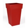 EDA Pot de fleur haut carré TOSCANE - 62 L - 39 x 39 x H 65 cm - Roug