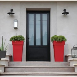 EDA Pot de fleur haut carré TOSCANE - 62 L - 39 x 39 x H 65 cm - Roug