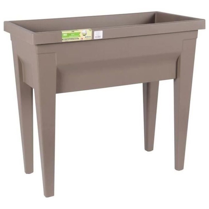 EDA Espace potager avec table CITY VEG&TABLE - 57 L - 76 x 38,5 x H 68 cm - Taupe