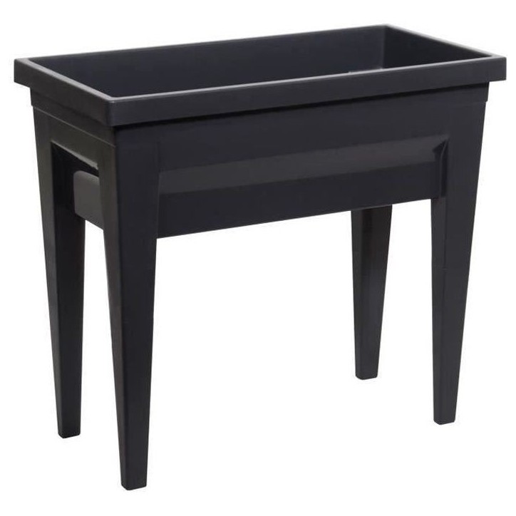 EDA Espace potager avec table CITY VEG&TABLE - 57 L - 76 x 38,5 x H 68 cm - Gris anthracite EDA Espace potager avec table CITY VEG&TABLE - 57 L - 76 x 38,5 x H 68 cm - Gris anthracite