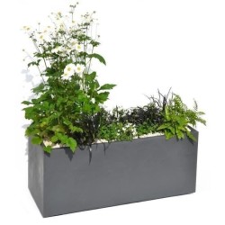 EDA Jardiniere VOLCANIA - 97,6 L - 99,5 x 39 x 43 cm - Gris galet