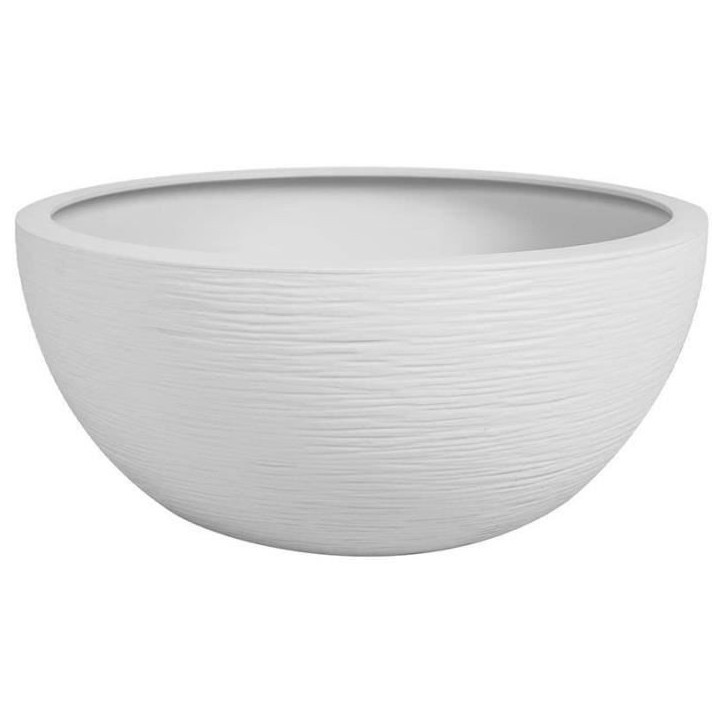 EDA Pot de fleurs vasque GRAPHIT UP - 5,5L - Ø 30 cm x 12 cm - Blanc cérusé EDA Pot de fleurs vasque GRAPHIT UP - 5,5L - Ø 30 cm x 12 cm - Blanc cérusé