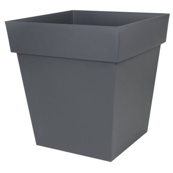 Pot de fleurs Carré 50 cm - EDA - Toscane - 87 L - 49,5 x 49,5 x H.52,5 cm - Gris Anthracite
