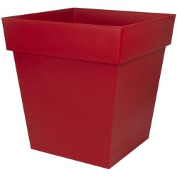 EDA Pot carré TOSCANE - 50 cm - 87 L - 49,5 x 49,5 x 52,5 cm - Rouge