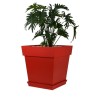 EDA Pot carré TOSCANE - 50 cm - 87 L - 49,5 x 49,5 x 52,5 cm - Rouge