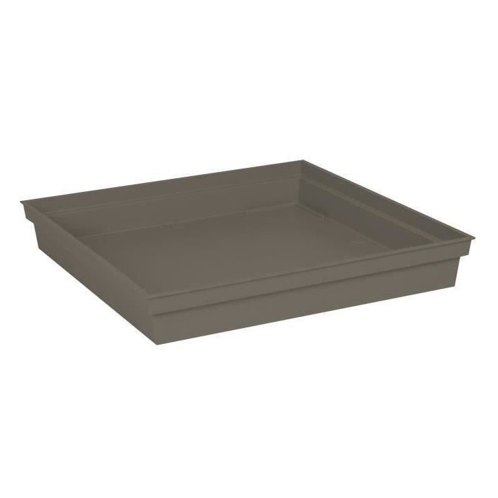 Soucoupe Carrée 40 cm - EDA -Toscane - 40 x 40 x H. 5,9 cm - Taupe