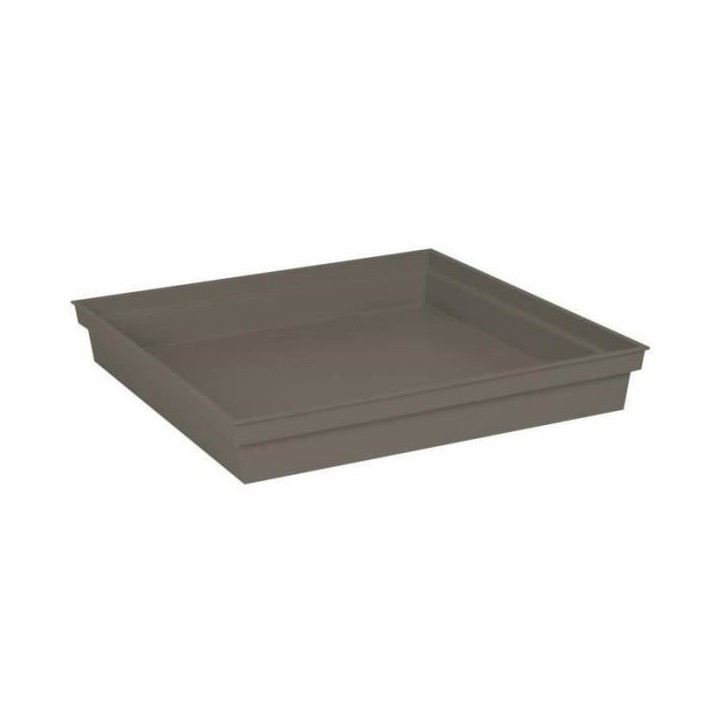 Soucoupe Carrée 40 cm - EDA -Toscane - 40 x 40 x H. 5,9 cm - Taupe
