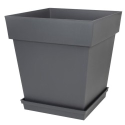 Soucoupe Carrée 40 cm - EDA -Toscane - 40 x 40 x H. 5,9 cm - Gris Ant