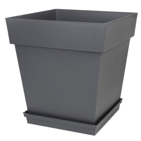 Soucoupe Carrée 40 cm - EDA -Toscane - 40 x 40 x H. 5,9 cm - Gris Anthracite