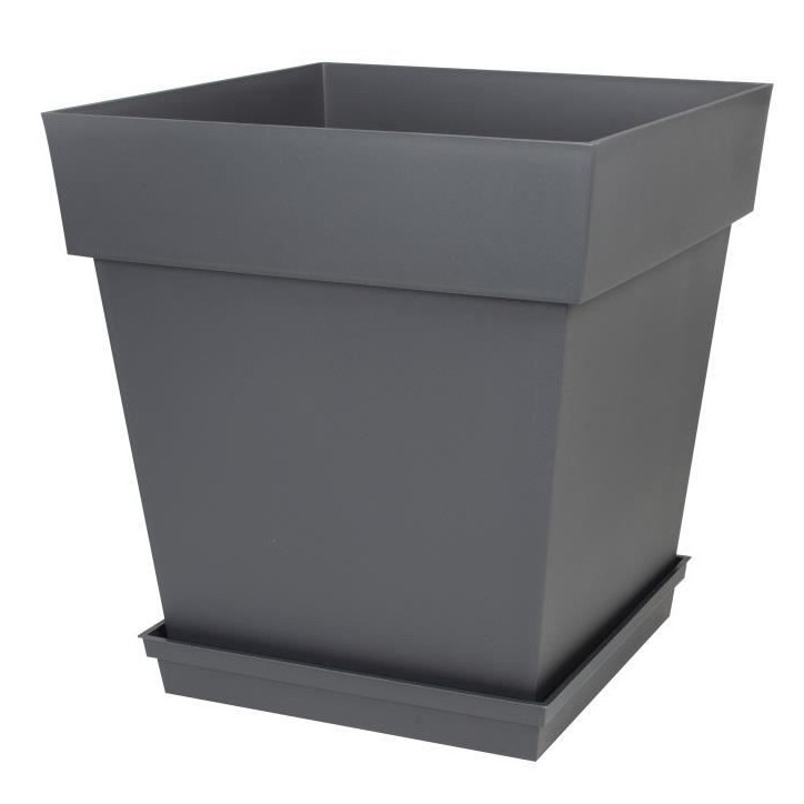 Soucoupe Carrée 40 cm - EDA -Toscane - 40 x 40 x H. 5,9 cm - Gris Anthracite Soucoupe Carrée 40 cm - EDA -Toscane - 40 x 40 x H. 5,9 cm - Gris Anthracite