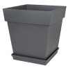 Soucoupe Carrée 40 cm - EDA -Toscane - 40 x 40 x H. 5,9 cm - Gris Ant