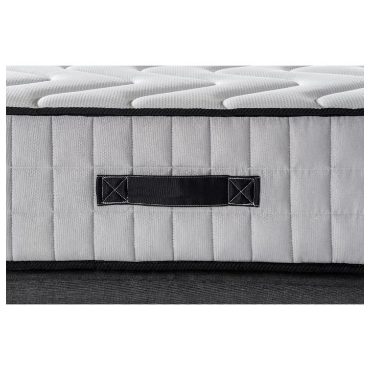 Ensemble matelas + sommier 160 x 200 cm - 672 Ressorts ensachés - 7 zones de confort - 27 cm - Ferme - DEKO DREAM Hotel Supreme