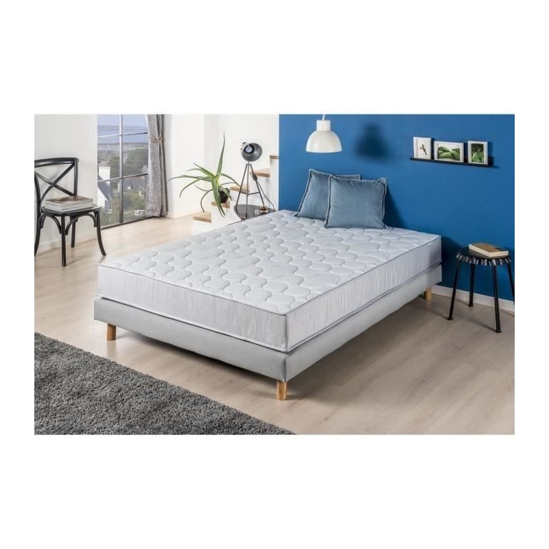 Ensemble Matelas + sommier 140x190 cm - 580 Ressorts ensachés - 5 zon