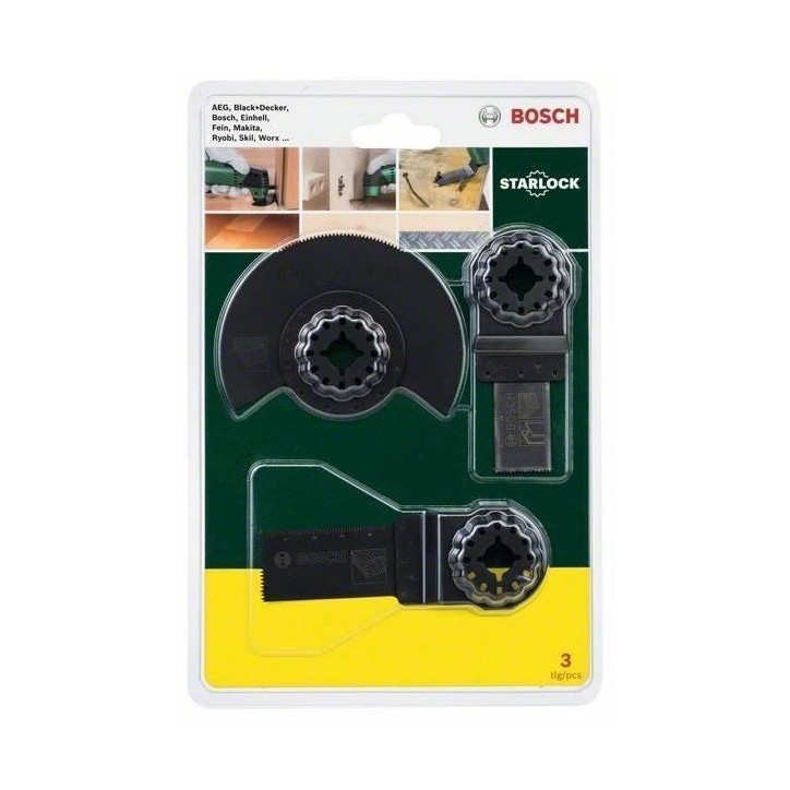 Set de 3 Lames pour outil multifonctions Starlock pour bois et métal - BOSCH