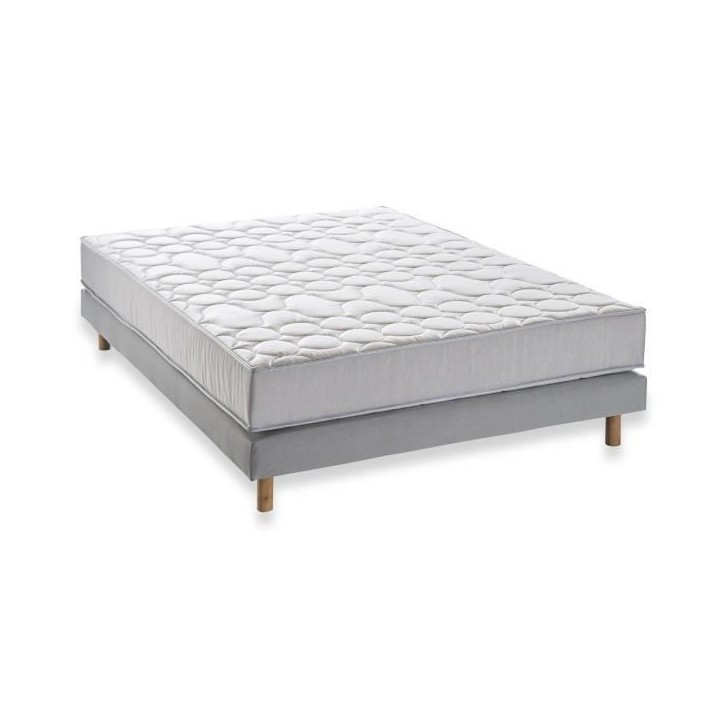 Ensemble Matelas + sommier 160x200 cm - 600 Ressorts ensachés - 5 zones de confort - 19 cm - Ferme - DEKO DREAM Springmax Ensemble Matelas + sommier 160x200 cm - 600 Ressorts ensachés - 5 zones de confort - 19 cm - Ferme - DEKO DREAM Springmax