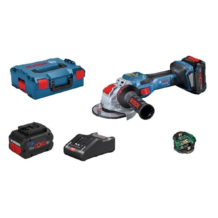 Meuleuse angulaire X-LOCK Bosch Professional GWX 18V-15 SC + 2 batteries 8,0Ah + chargeur GAL 18V-160 C + L-Boxx - 06019H6501