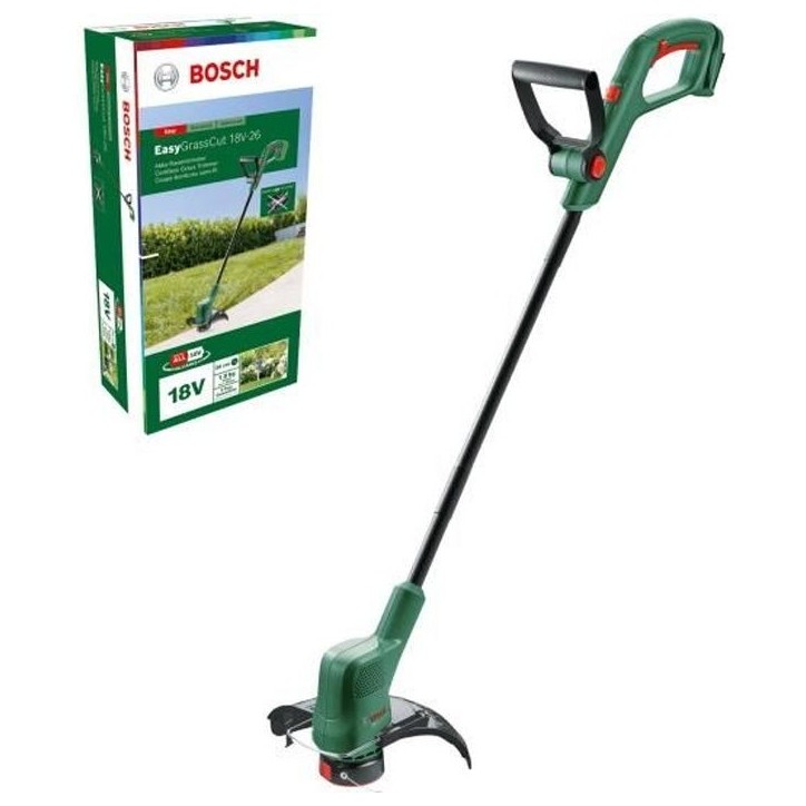 Coupe bordures 18V Bosch - EasyGrassCut 18V-26 (26 cm de diametre de coupe, sans batterie) Coupe bordures 18V Bosch - EasyGrassCut 18V-26 (26 cm de diametre de coupe, sans batterie)