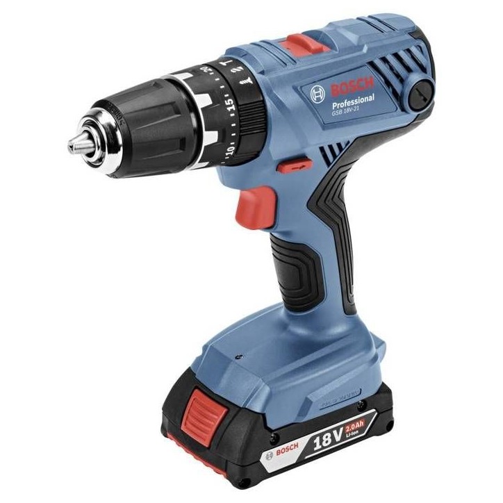 Perceuse-visseuse a percussion Bosch Professional GSB 18V-21 + 2 batteries 2,0Ah + LBOXX 35mm - 06019H1107 Perceuse-visseuse a percussion Bosch Professional GSB 18V-21 + 2 batteries 2,0Ah + LBOXX 35mm - 06019H1107