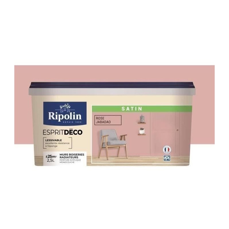 RIPOLIN Peinture Couleur Satin Ultra Couvrante pour Cuisine, Chambre, RIPOLIN Peinture Couleur Satin Ultra Couvrante pour Cuisine, Chambre,