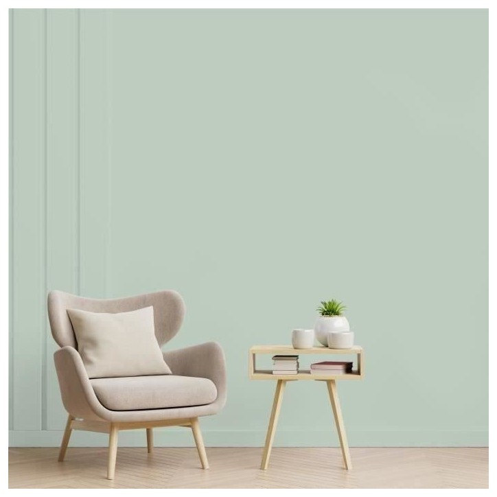 RIPOLIN Peinture Couleur Satin Ultra Couvrante pour Cuisine, Chambre, Salon, Salle, Entrée, Couloir - Vert Palatino