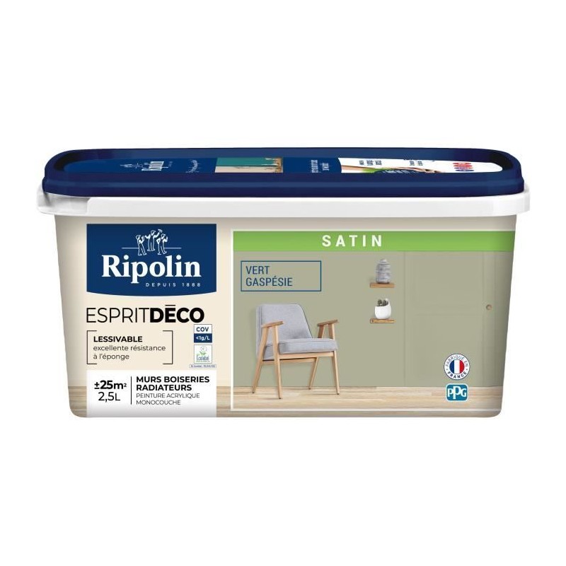 Peinture esprit deco multi-supports - RIPOLIN - 445877 - Vert gaspesie Peinture esprit deco multi-supports - RIPOLIN - 445877 - Vert gaspesie