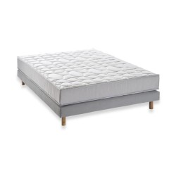 Pack Matelas 140x190cm + sommier + couette + 2 oreillers - Ressorts en