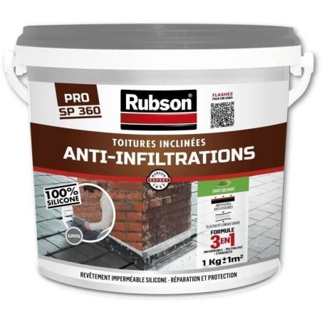 Revetement imperméable - RUBSON - Anti-infiltrations - 1kg - 100% Sil