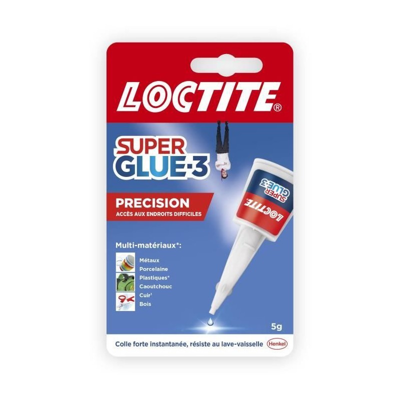 Colles cyanocrylates - LOCTITE - SUPERGLUE-3P - Précision - Bouteille Colles cyanocrylates - LOCTITE - SUPERGLUE-3P - Précision - Bouteille
